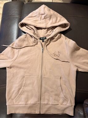 True Religion Tan Zip-Up Hoodie